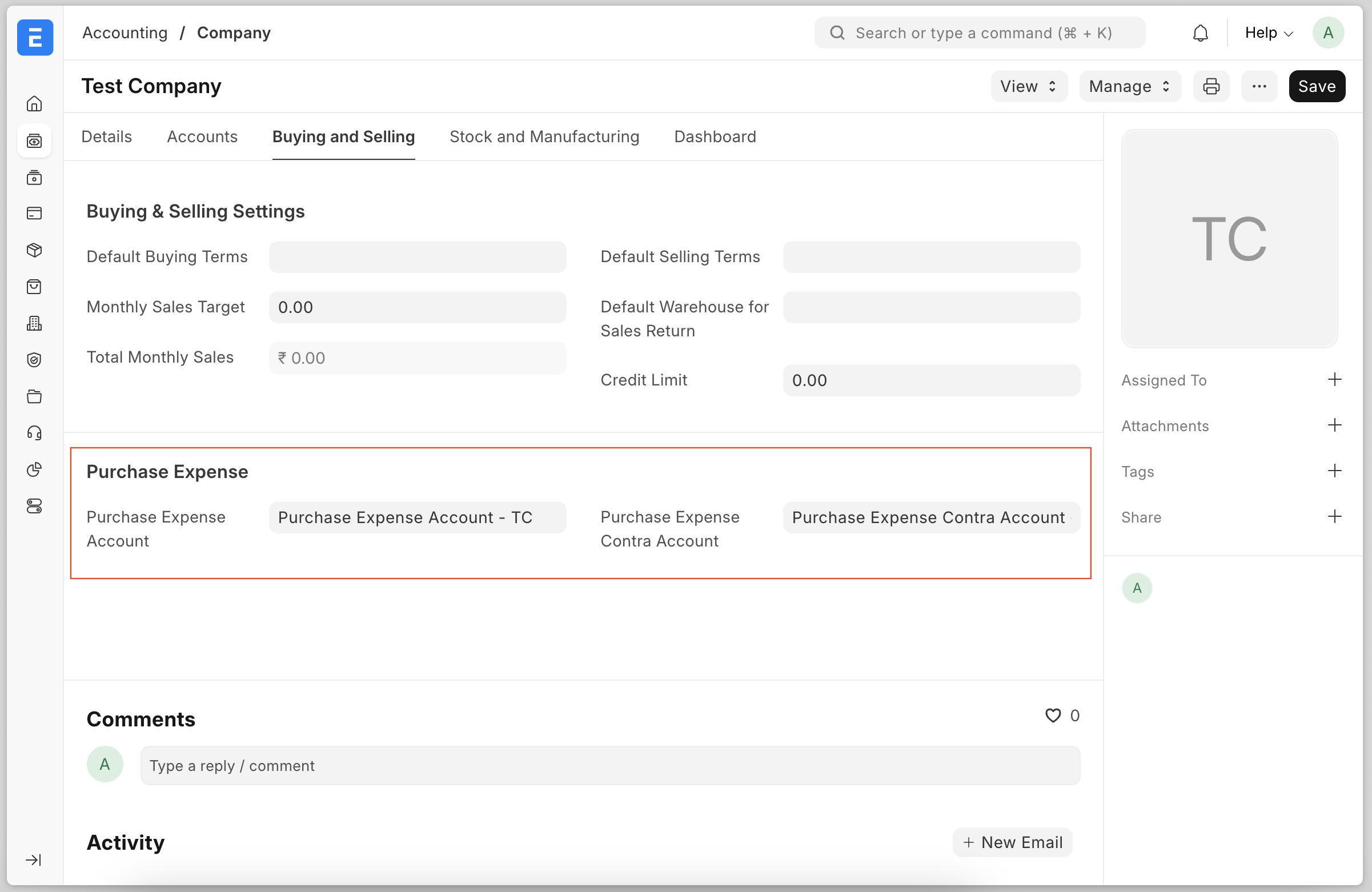 Track Purchases in Accounting